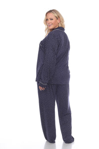 Plus Size Long Sleeve Pajama Set: 3X / PINK