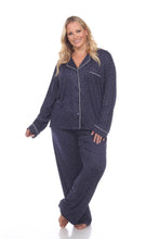 Plus Size Long Sleeve Pajama Set: 1X / PINK