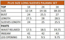 Plus Size  Long Sleeves Floral Pajama Set: 2X / Grey Flower