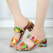 Women Fashion Multicolor High-Heeled Slippers