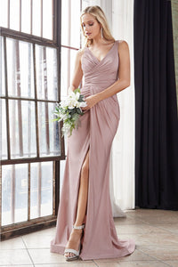 Sleeveless V-Neckline Bridesmaid Long Dress ACC81730
